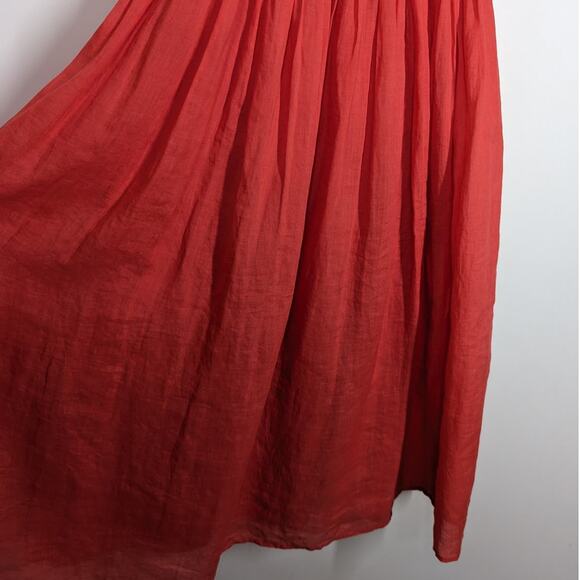 SEA New York Frida Off The Shoulder Smocked Midi Dress Coral Poppy XXS - Picture 8 of 14